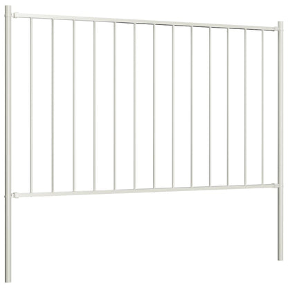 Fence Panel "Woerden" with Posts Steel 1,7x1,25 m White