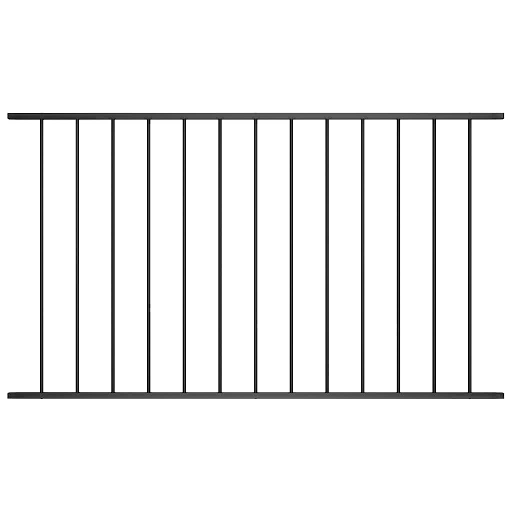 Fence Panel Woerden Powder-coated Steel 1.7x0.75 m Black