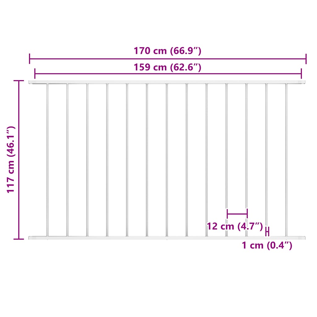 Fence Panel Woerden Powder-coated Steel 1.7x1.17 m White