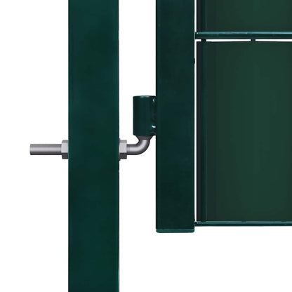 Fence Gate PVC and Steel 100x100 cm Green