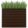 Raised Garden Bed Brown 100x100x77 cm Galvanised Steel