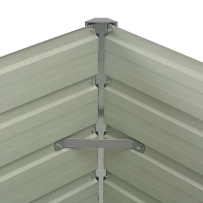 Raised Garden Bed Brown 100x100x77 cm Galvanised Steel