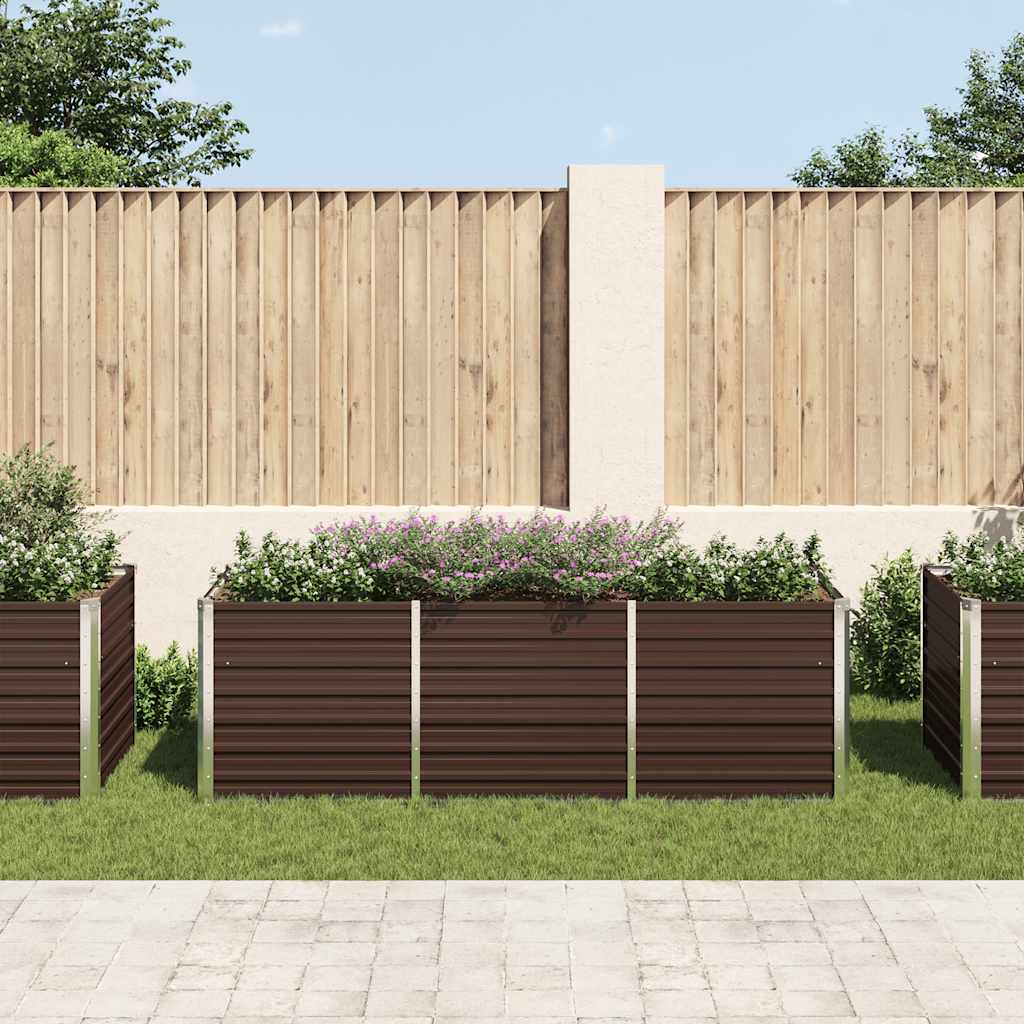 Garden Raised Bed Brown 94.5"x31.5"x30.3" Galvanized Steel