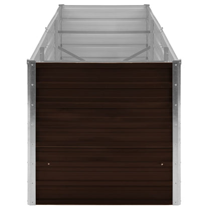 Garden Raised Bed Brown 94.5"x31.5"x30.3" Galvanized Steel