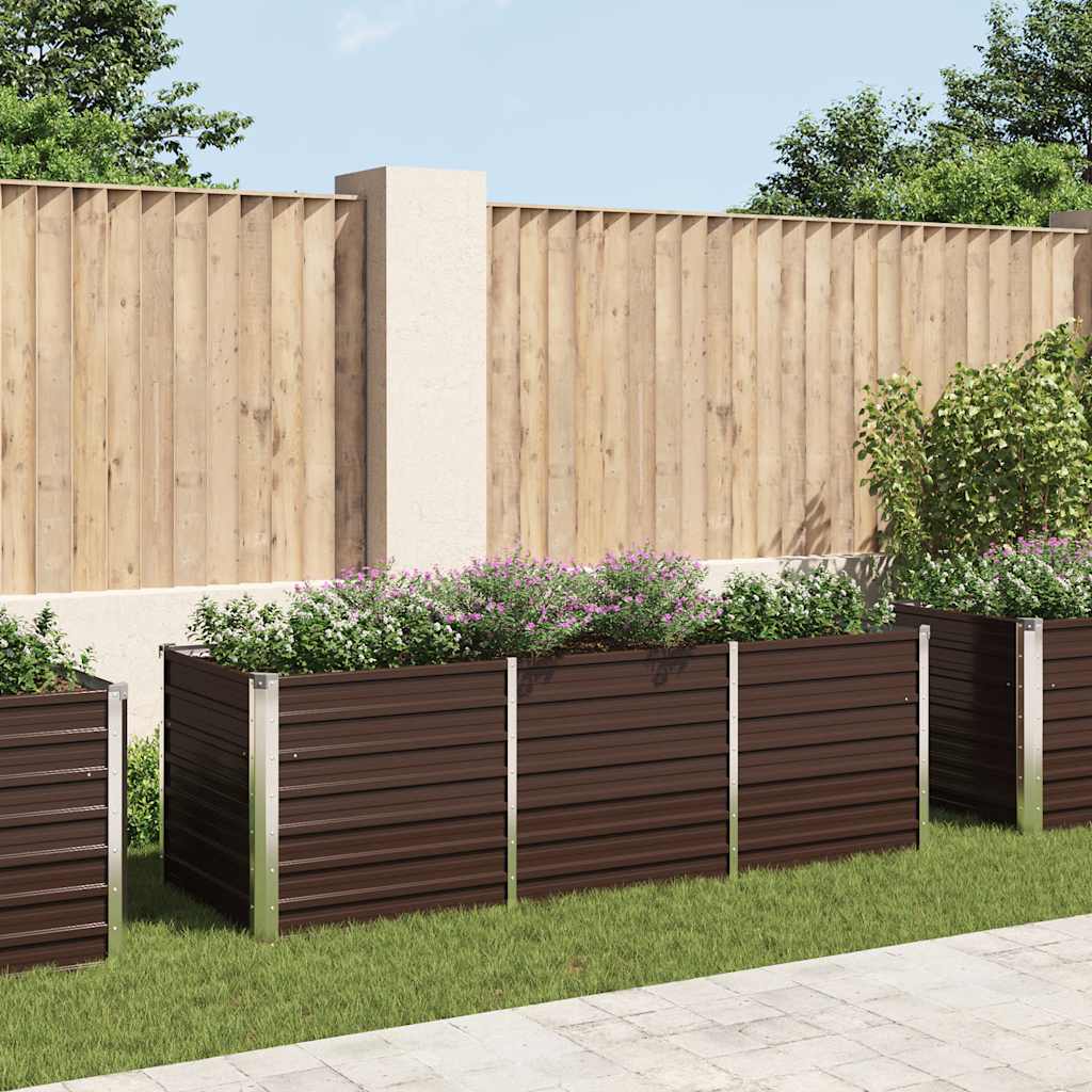 Garden Raised Bed Brown 94.5"x31.5"x30.3" Galvanized Steel