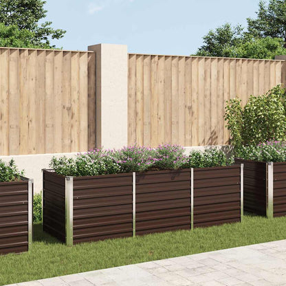 Garden Raised Bed Brown 94.5"x31.5"x30.3" Galvanized Steel