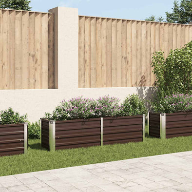 Garden Raised Bed Brown 63"x15.7"x17.7" Galvanized Steel