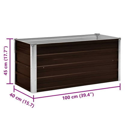 Garden Raised Bed Brown 100x40x45 cm Galvanised Steel