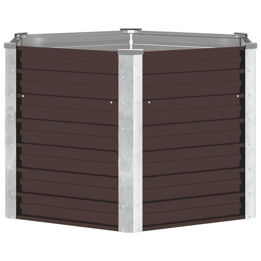 45721 vidaXL Garden Raised Bed Brown 129x129x77 cm Galvanised Steel