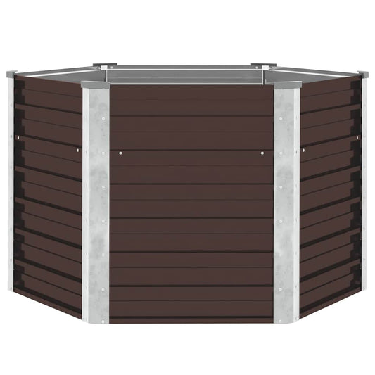 45721 vidaXL Garden Raised Bed Brown 129x129x77 cm Galvanised Steel