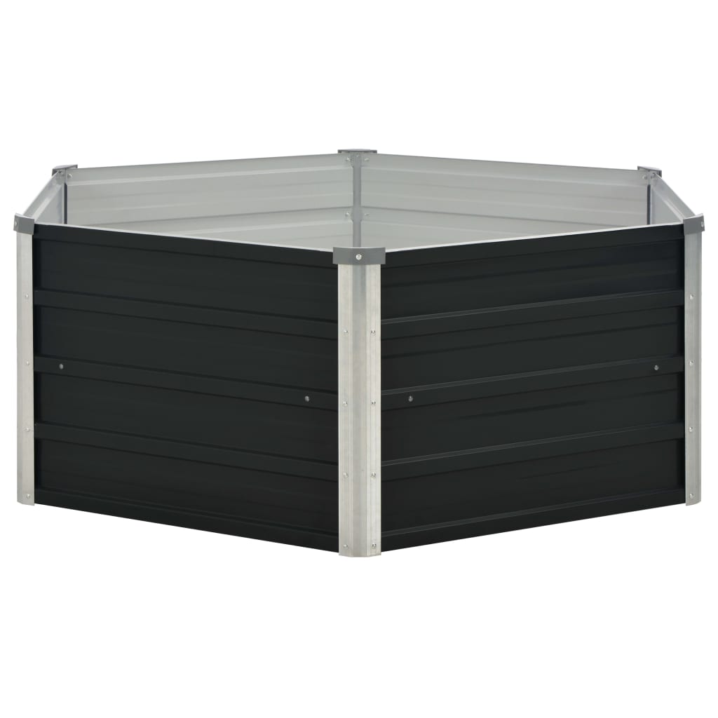 Raised Garden Bed Anthracite 50.8"x50.8"x17.7" Galvanized Steel