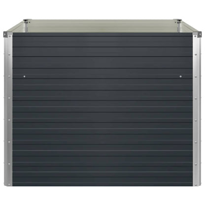 Raised Garden Bed Anthracite 100x100x77 cm Galvanised Steel