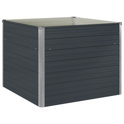 Raised Garden Bed Anthracite 100x100x77 cm Galvanised Steel