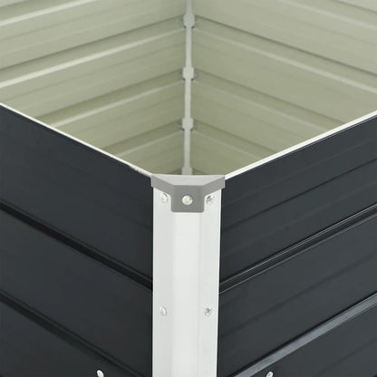 Raised Garden Bed Anthracite 100x100x77 cm Galvanised Steel