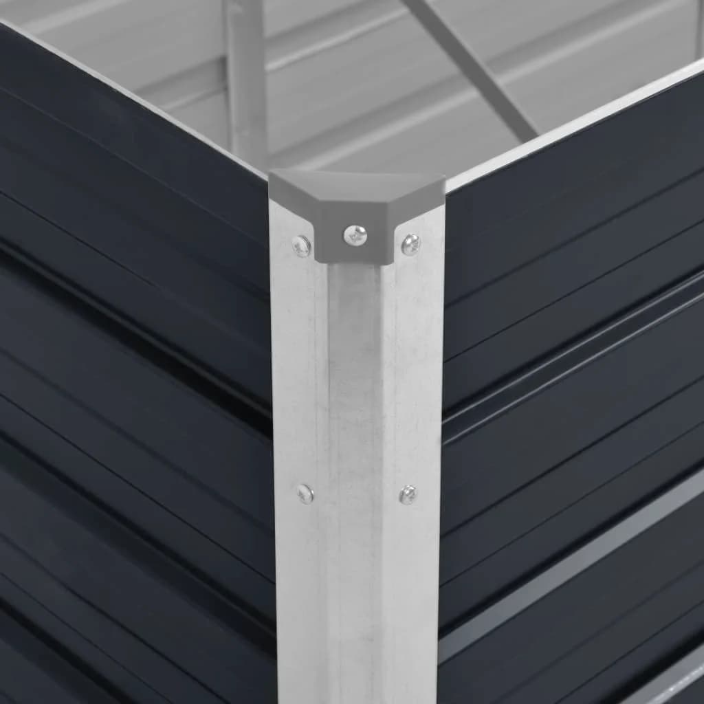 Garden Raised Bed Anthracite 94.5"x31.5"x17.7" Galvanized Steel