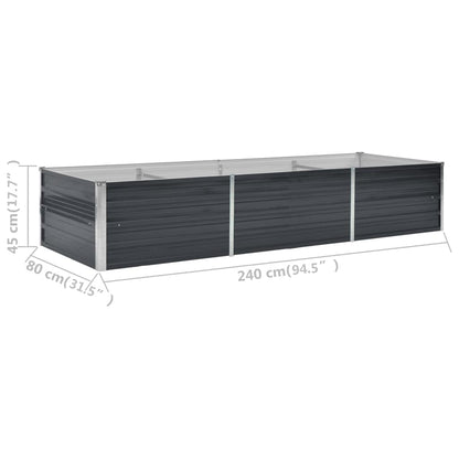 Garden Raised Bed Anthracite 94.5"x31.5"x17.7" Galvanized Steel