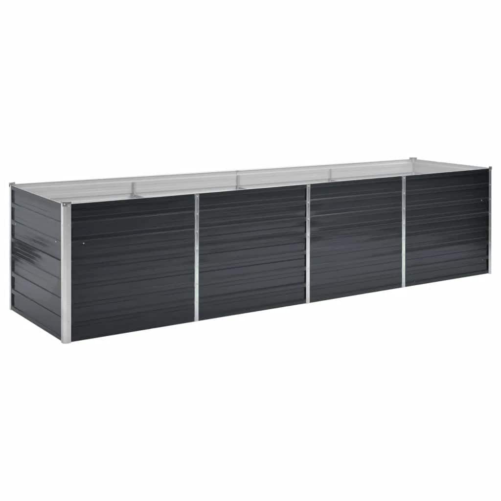 vidaXL Raised Bed Anthracite Galvanized Steel 126 x 31.5 x 30.3 in