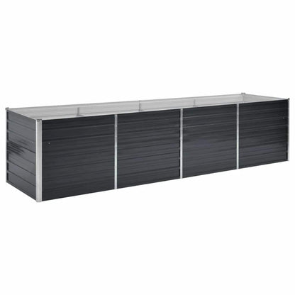 vidaXL Raised Bed Anthracite Galvanized Steel 126 x 31.5 x 30.3 in