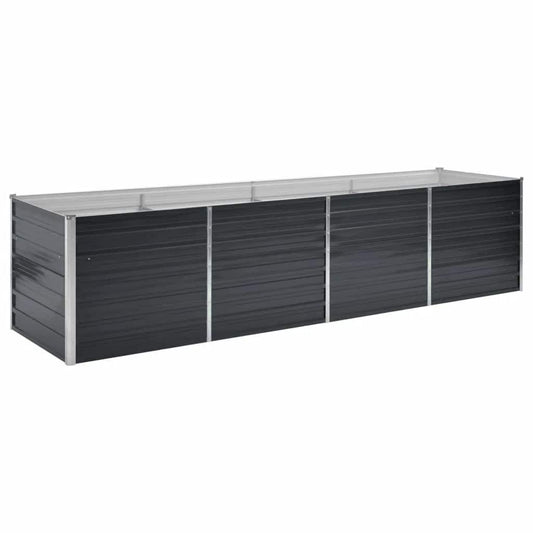 vidaXL Raised Bed Anthracite Galvanized Steel 126 x 31.5 x 30.3 in