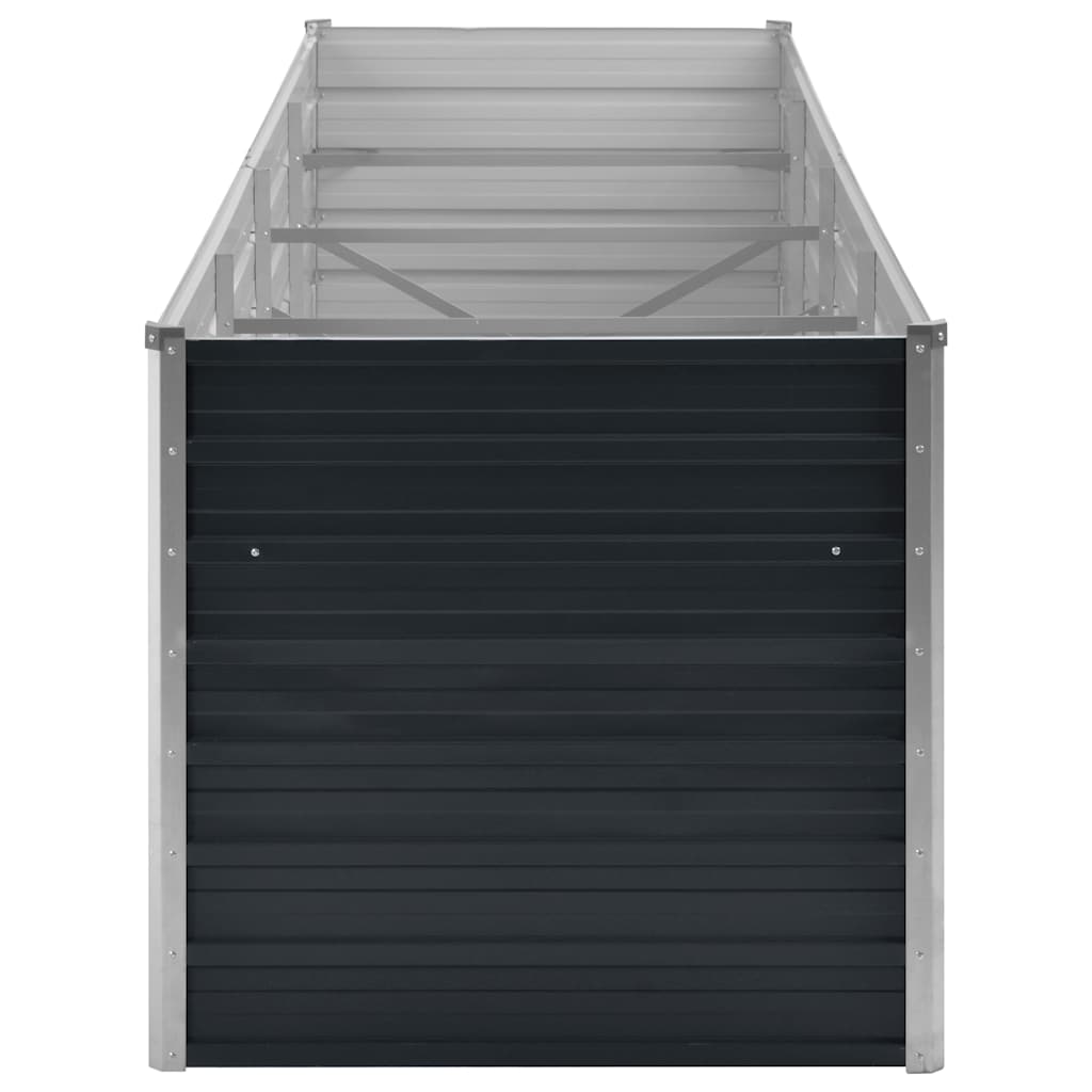 vidaXL Raised Bed Anthracite Galvanized Steel 126 x 31.5 x 30.3 in