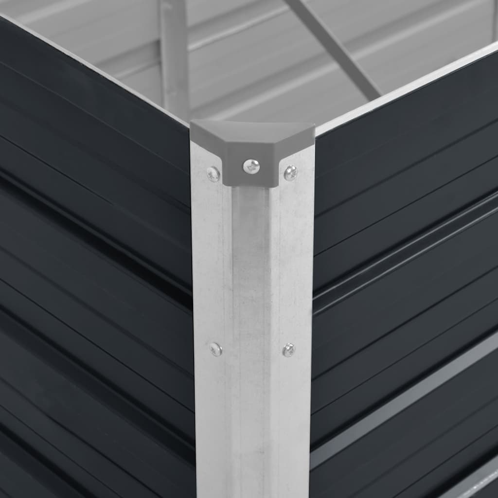vidaXL Raised Bed Anthracite Galvanized Steel 126 x 31.5 x 30.3 in