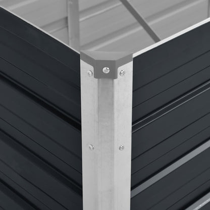 vidaXL Raised Bed Anthracite Galvanized Steel 126 x 31.5 x 30.3 in