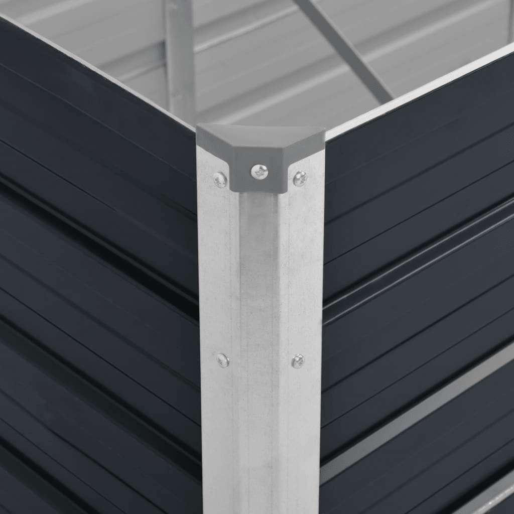 Garden Raised Bed Anthracite 126"x31.5"x17.7" Galvanized Steel
