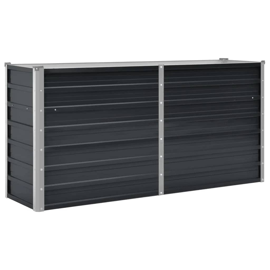 Garden Raised Bed Anthracite 160x40x77 cm Galvanised Steel