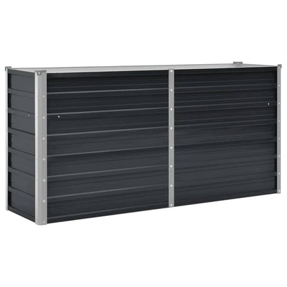 Garden Raised Bed Anthracite 160x40x77 cm Galvanised Steel