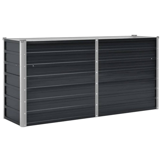 Garden Raised Bed Anthracite 160x40x77 cm Galvanised Steel
