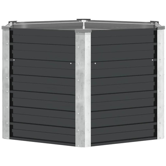 45734 vidaXL Garden Raised Bed Anthracite 129x129x77 cm Galvanised Steel