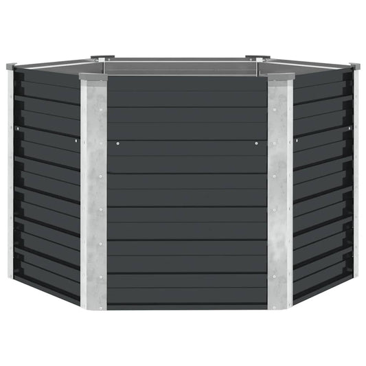 45734 vidaXL Garden Raised Bed Anthracite 129x129x77 cm Galvanised Steel