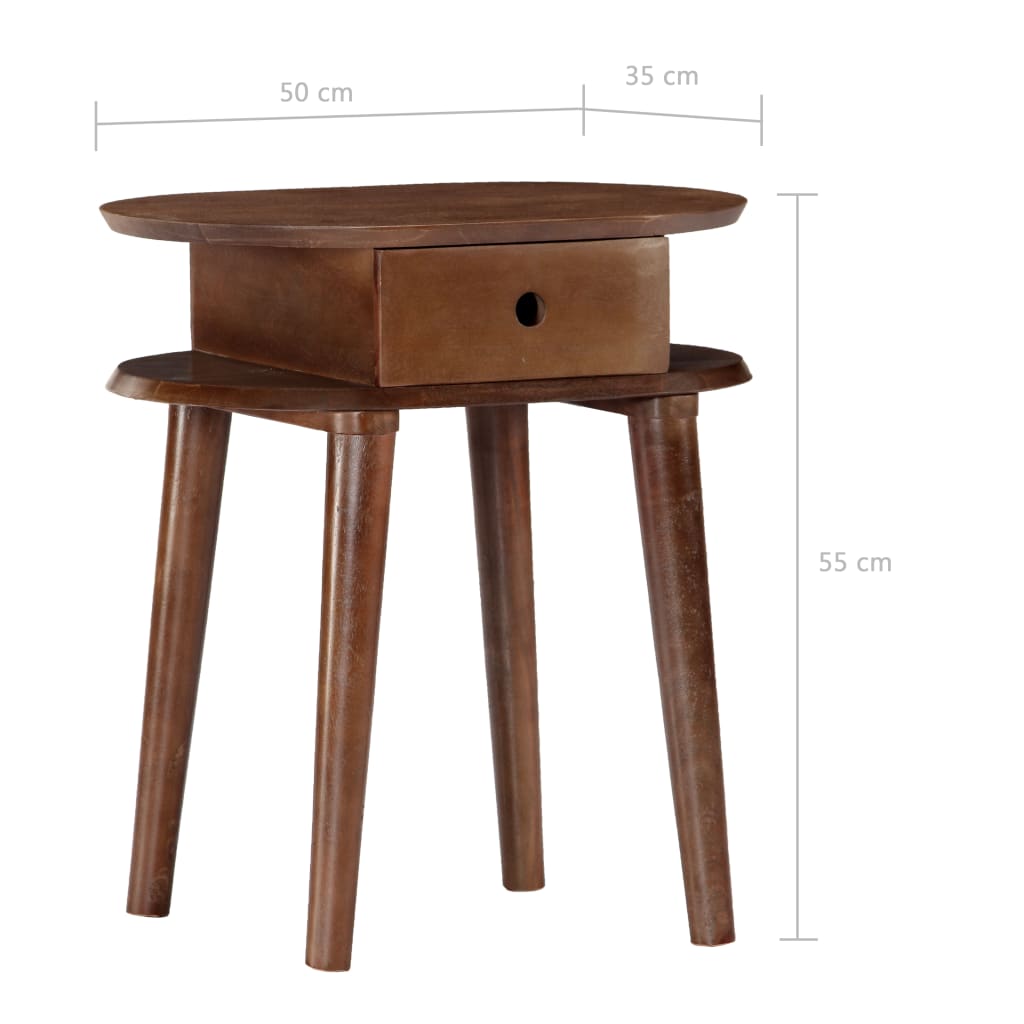 Bedside Cabinet 50x35x55 cm Solid Acacia Wood