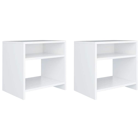 Bedside Cabinet | Set of 2 | White | Engineered wood | Small