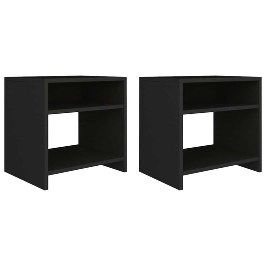 Bedside Cabinet | Set of 2 | Black | Engineered wood | Small