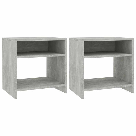Bedside Cabinet | Set of 2 | Concrete Grey | Engineered wood | Standard
