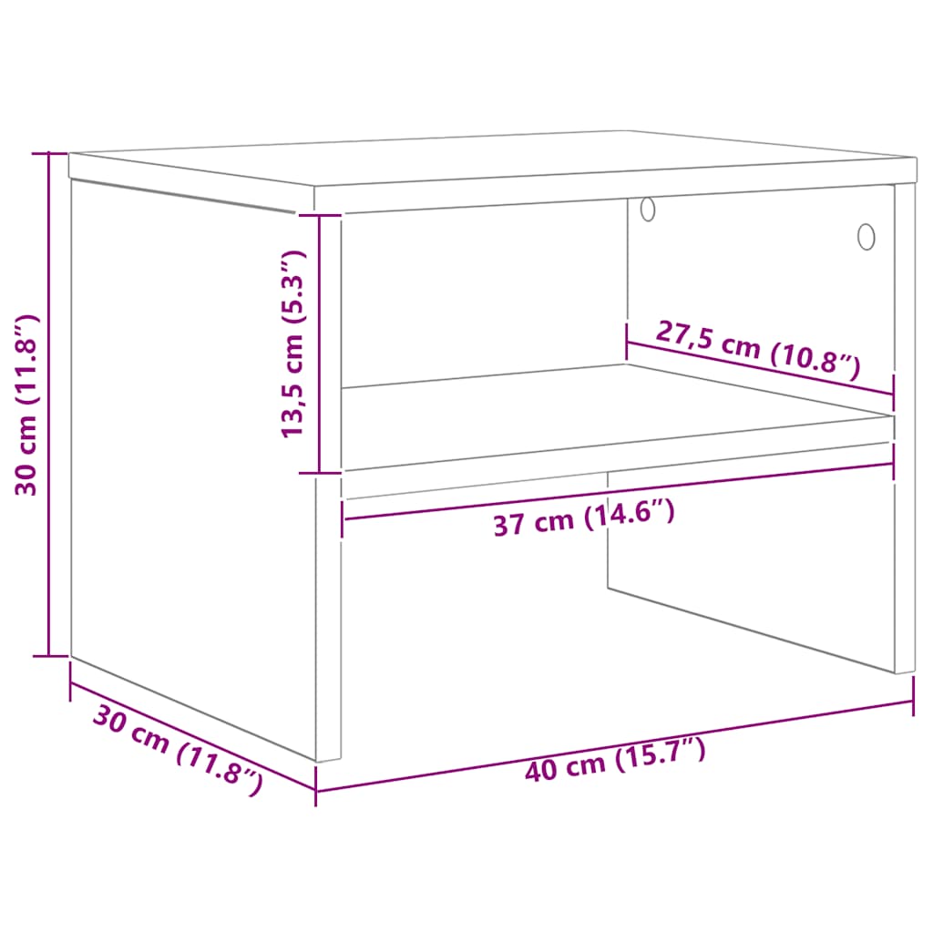 Bedside Cabinet | White | Engineered wood | Compact | Bedside Cabinet