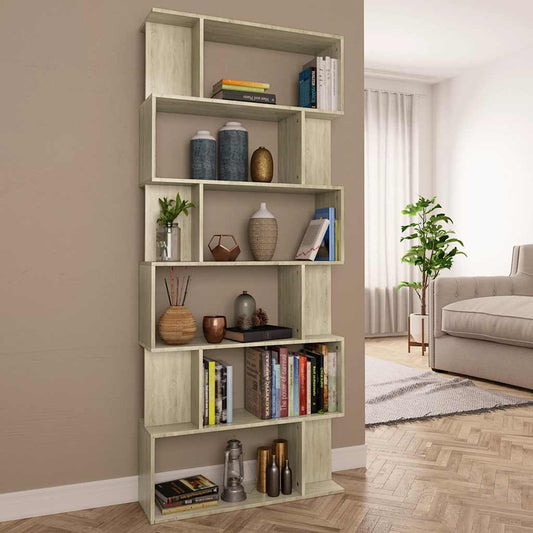 Book Cabinet | Sonoma oak | Engineered wood | 80 x 24 x 192 cm