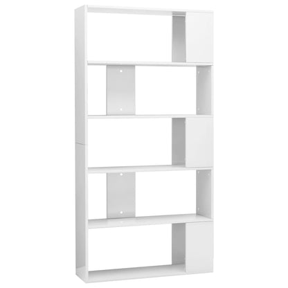 Book Cabinet/Room Divider High Gloss White 80x24x159 cm Engineered Wood