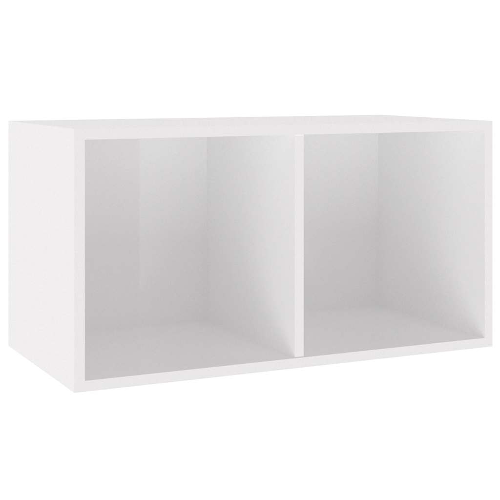 Vinyl Storage Box High Gloss White 71x34x36 cm Engineered Wood