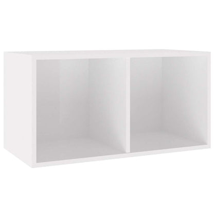 Vinyl Storage Box High Gloss White 71x34x36 cm Engineered Wood