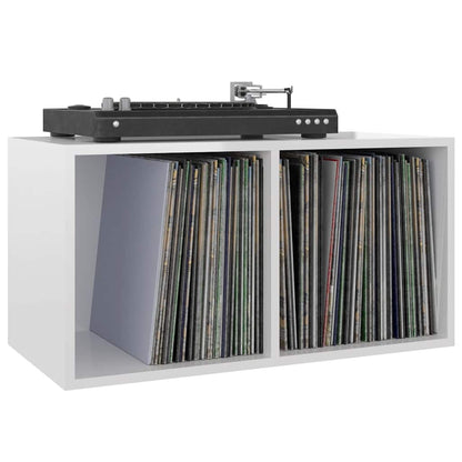 Vinyl Storage Box High Gloss White 71x34x36 cm Engineered Wood
