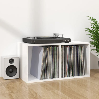 Vinyl Storage Box High Gloss White 71x34x36 cm Engineered Wood
