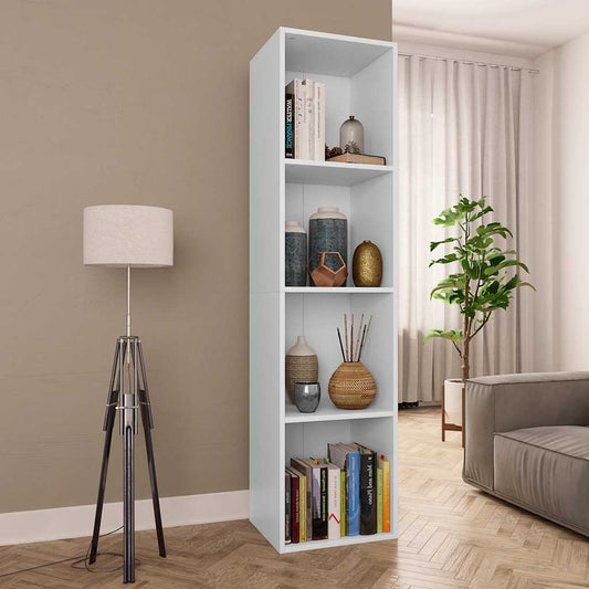 Book Cabinet | White | Engineered Wood | 36x30x143 cm | Book Cabinet