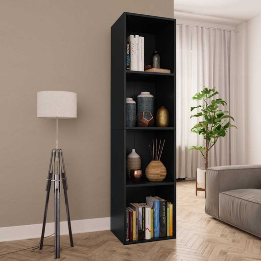 Book Cabinet | Black | Engineered Wood | Medium | Bookshelf | Rectangular