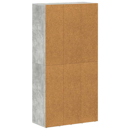 Book Cabinet | Concrete grey | Engineered wood | 130 cm tall