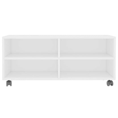 800180 vidaXL TV Cabinet with Castors White 90x35x35 cm Engineered Wood