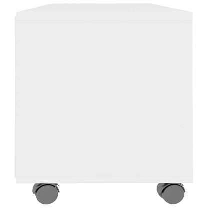 800180 vidaXL TV Cabinet with Castors White 90x35x35 cm Engineered Wood