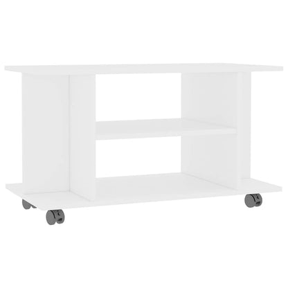 TV Cabinet with Castors White 80x40x45 cm Engineered Wood
