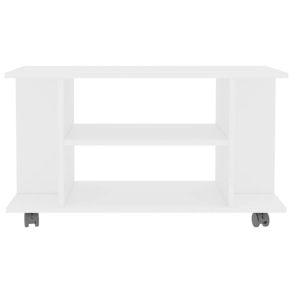 TV Cabinet with Castors White 80x40x45 cm Engineered Wood